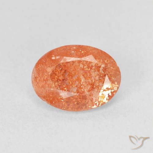 1.09ct Naturel Orange vif Pierre de soleil, ovale, Translucide
