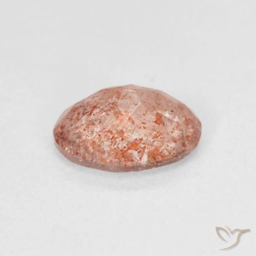 Pierre de soleil Orange rougeâtre naturelle ovale, 1.13 ct, Translucide