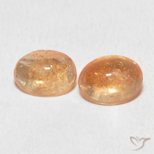1.83ctw Naturel Orange clair Pierre de soleil, ovale, Translucide