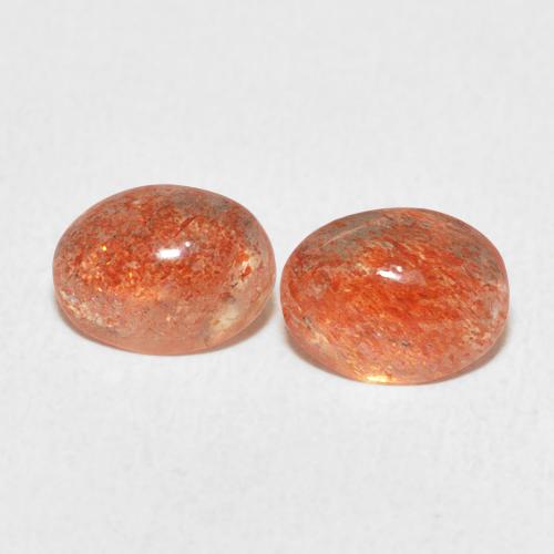 1.82ctw Naturel Orange moyen Pierre de soleil, ovale, Translucide