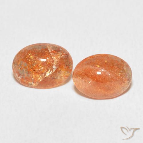 1.88ctw Naturel Medium Light-Orange Pierre de soleil, ovale, Translucide