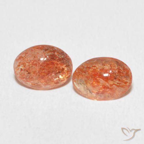 1.60ctw Naturel Orange moyen Pierre de soleil, ovale, Translucide