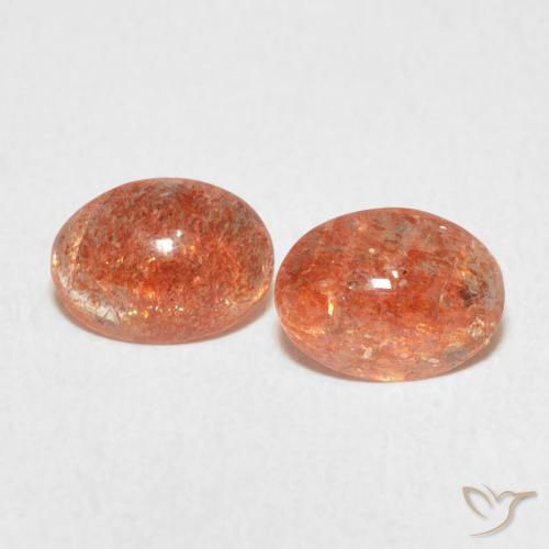 1.80ctw Naturel Orange pamplemousse Pierre de soleil, ovale, Translucide