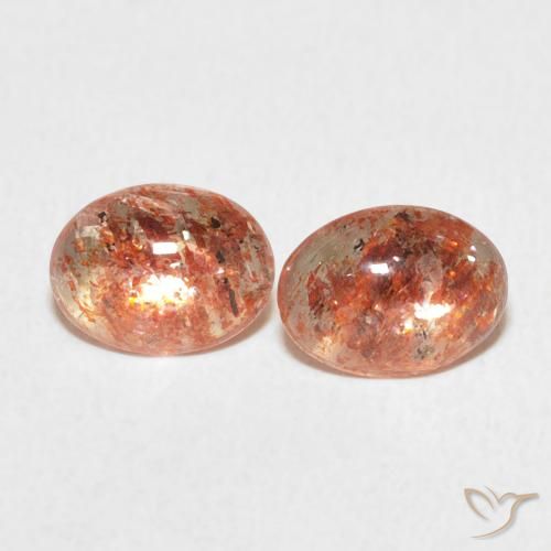 1.70ctw Naturel Orange moyen Pierre de soleil, ovale, Translucide