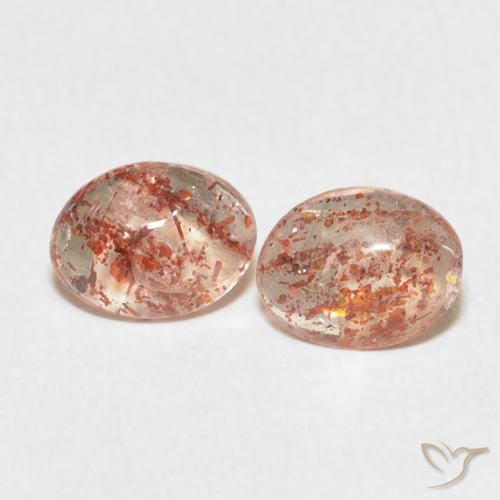 1.77ctw Naturel Orange moyen Pierre de soleil, ovale, Translucide