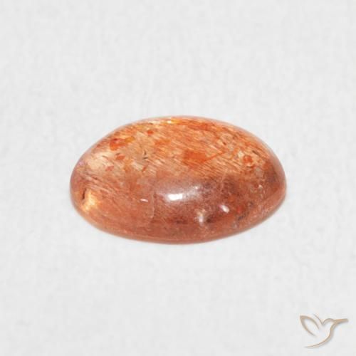 Pierre de soleil Orange vif naturelle ovale, 0.91 ct, Translucide