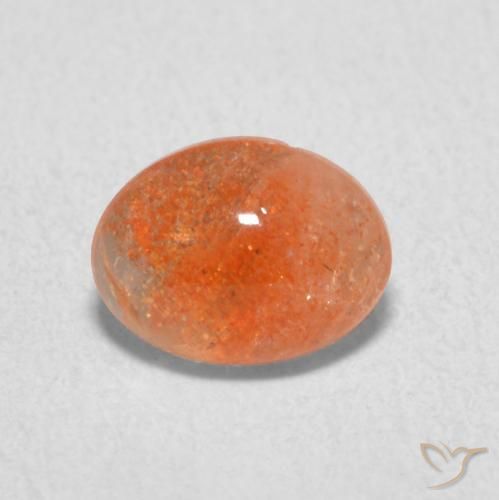 1.18ct Naturel Orange foncé Pierre de soleil, ovale, Translucide
