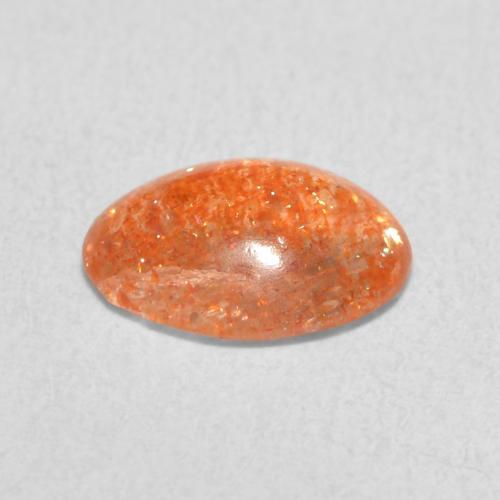Pierre de soleil Orange foncé naturelle ovale, 1.11 ct, Translucide