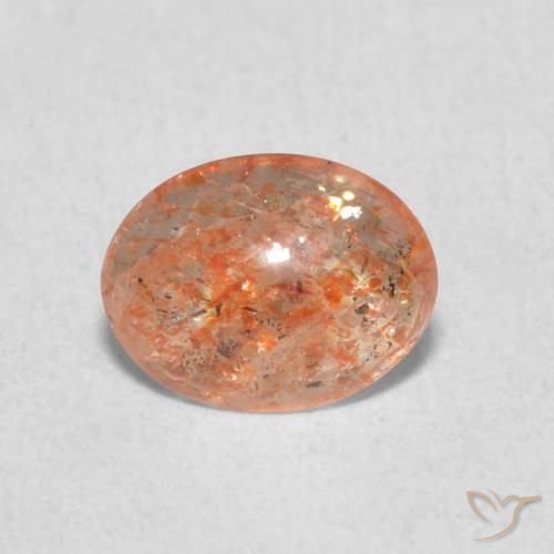 0.84ct Naturel Medium Light-Orange Pierre de soleil, ovale, Translucide