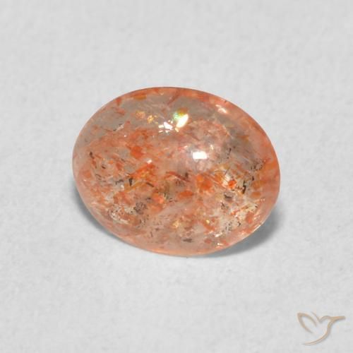 Pierre de soleil Medium Light-Orange naturelle ovale, 0.84 ct, Translucide