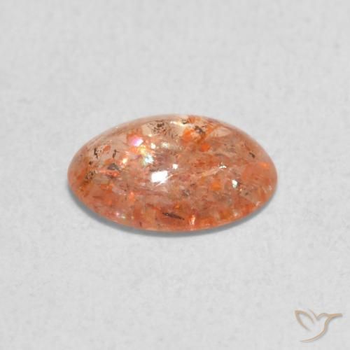Pierre de soleil Medium Light-Orange naturelle ovale, 0.84 ct, Translucide