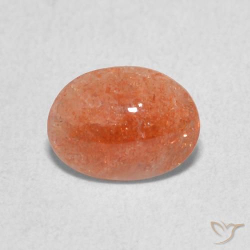 0.91ct Naturel Orange moyen Pierre de soleil, ovale, Translucide