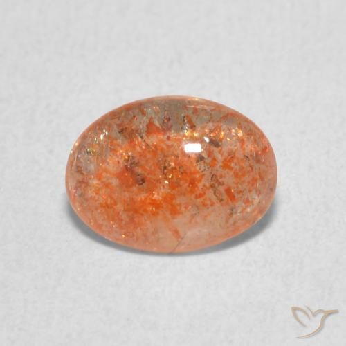 0.93ct Naturel Orange moyen Pierre de soleil, ovale, Translucide