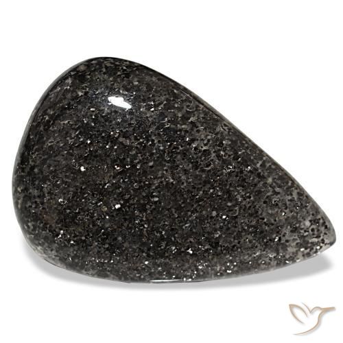 Pierre de soleil noir naturelle en forme de poire, 34,68 ct, translucide