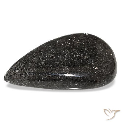 Pierre de soleil noir naturelle en forme de poire, 34,68 ct, translucide