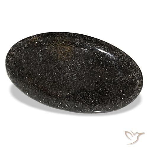 Pierre de soleil noir naturelle coupe ovale, 55,67 ct, translucide