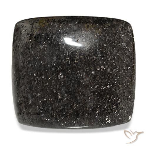 Pierre de soleil noir de 38,66 ct, coussin, translucide