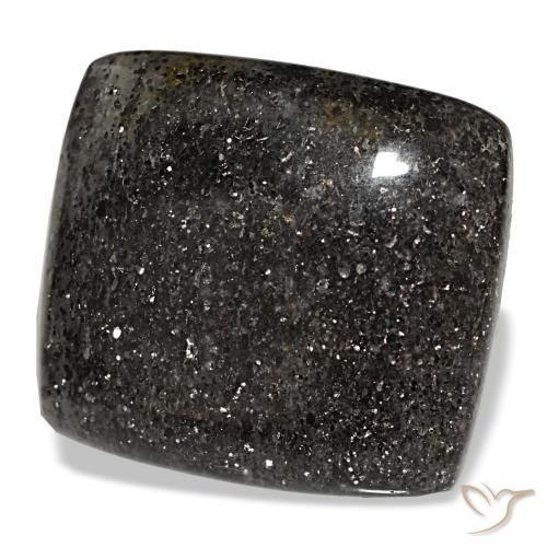 Pierre de soleil noir naturelle coupe coussin, 38,66 ct, translucide