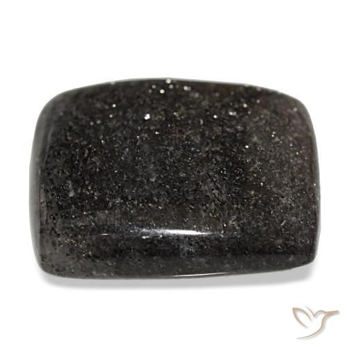 Pierre de soleil noir naturelle coupe coussin, 38,66 ct, translucide