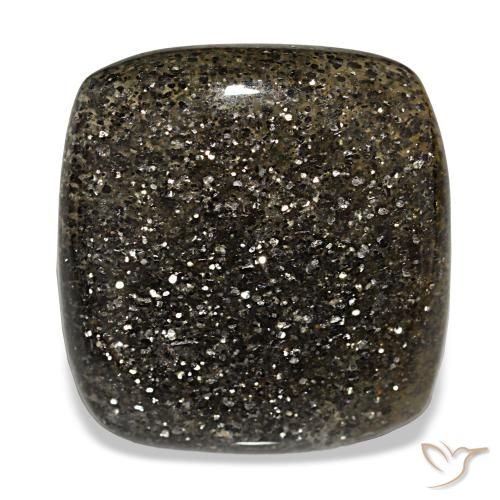 Pierre de soleil noir de 31,17 ct, coussin, translucide