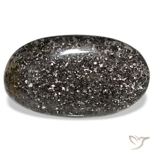 Pierre de soleil noir naturelle coupe ovale, 20,93 ct, translucide