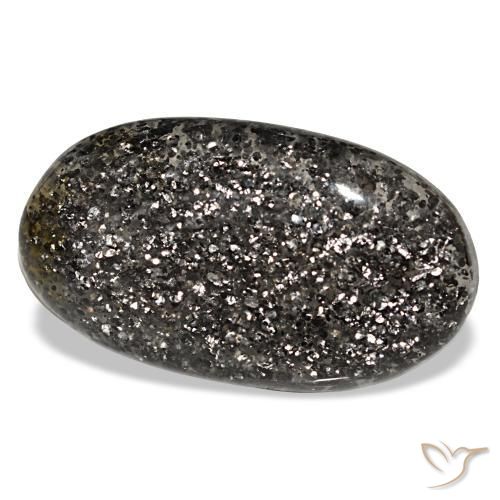 Pierre de soleil noir naturelle coupe ovale, 20,93 ct, translucide