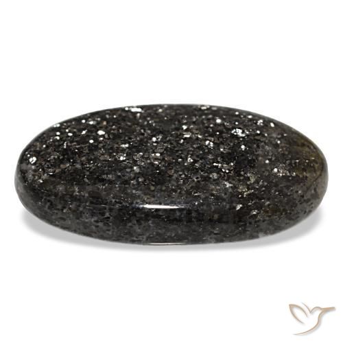 Pierre de soleil noir naturelle coupe ovale, 20,93 ct, translucide