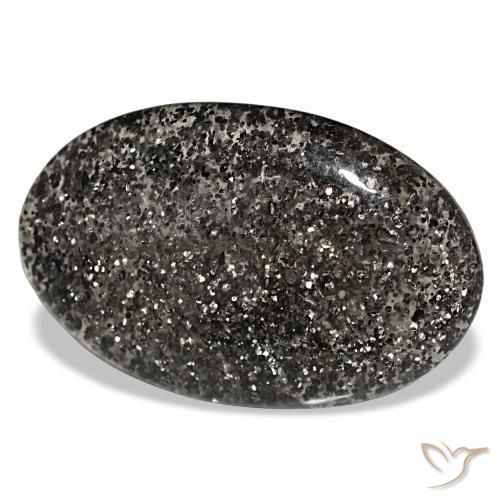 Pierre de soleil noir naturelle coupe ovale, 25,54 ct, translucide