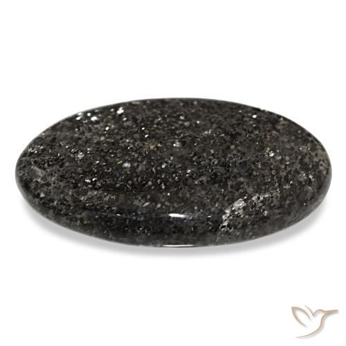 Pierre de soleil noir naturelle coupe ovale, 25,54 ct, translucide