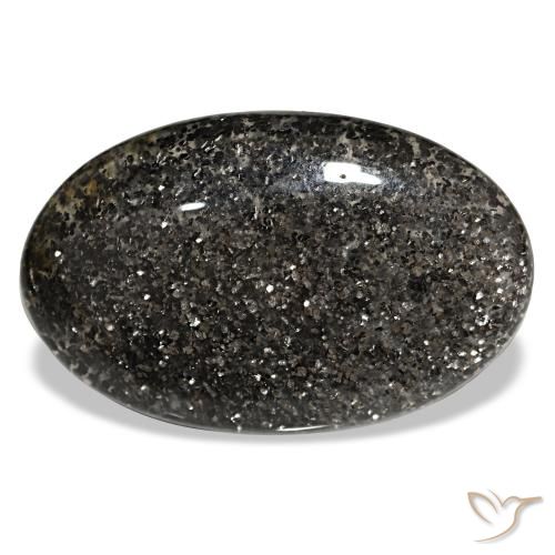 Pierre de soleil noir naturelle coupe ovale, 33,38 ct, translucide