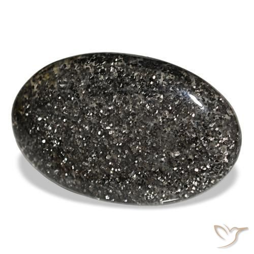 Pierre de soleil noir naturelle coupe ovale, 33,38 ct, translucide
