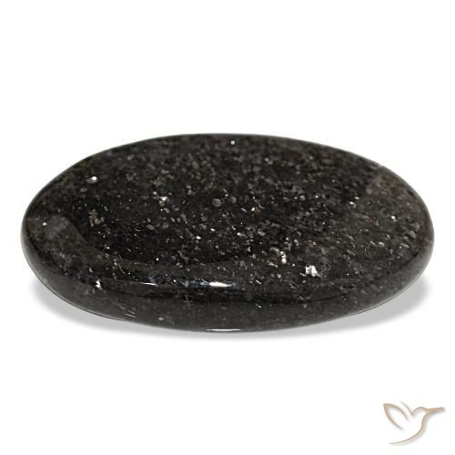 Pierre de soleil noir naturelle coupe ovale, 33,38 ct, translucide