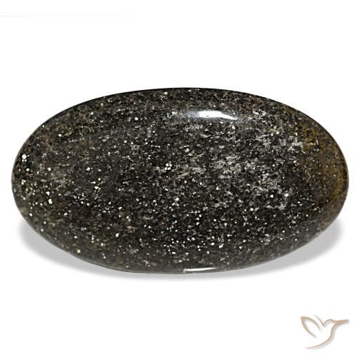 Pierre de soleil noir naturelle coupe ovale, 65,84 ct, translucide