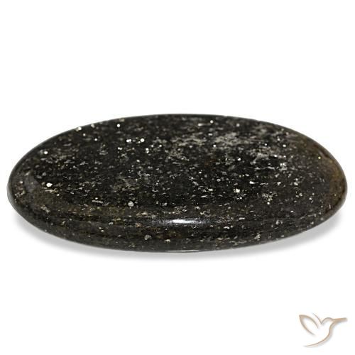Pierre de soleil noir naturelle coupe ovale, 65,84 ct, translucide