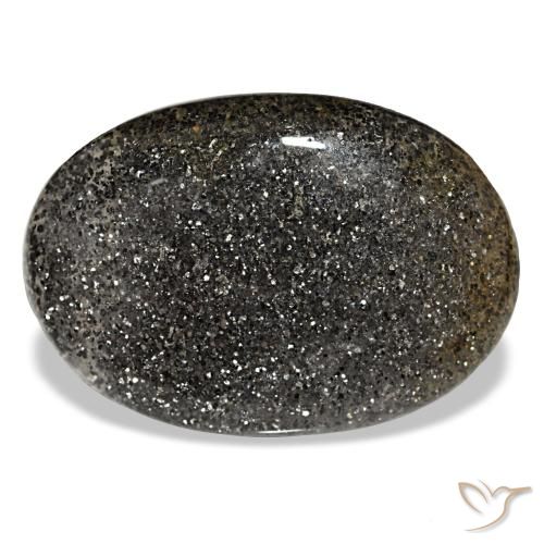 Pierre de soleil noir naturelle coupe ovale, 38,56 ct, translucide