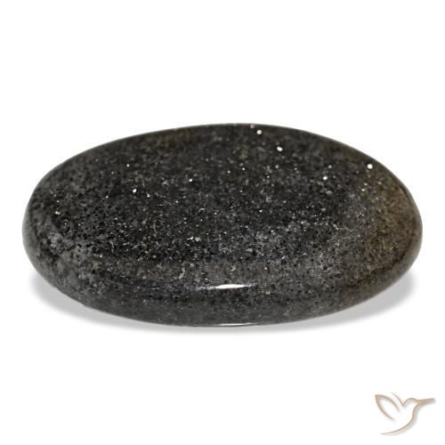 Pierre de soleil noir naturelle coupe ovale, 38,56 ct, translucide