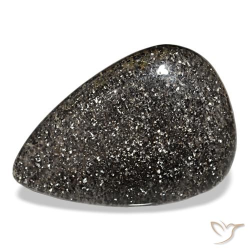 Pierre de soleil noir naturelle en forme de poire, 23,50 ct, translucide