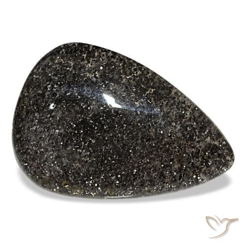 Pierre de soleil noir naturelle en forme de poire, 23,50 ct, translucide
