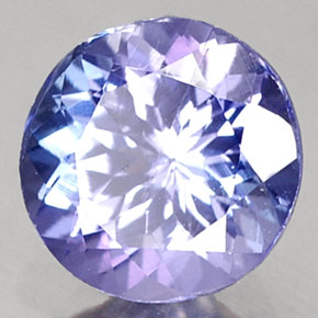 Tanzanite bleue naturelle coupe roude, 0,75 ct, VS
