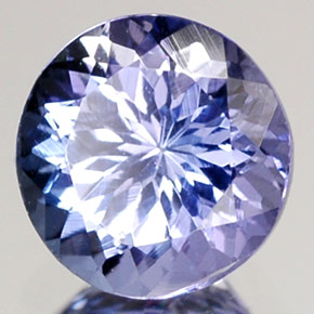 Tanzanite bleu naturelle coupe roude, 0,98 ct, VVS-VS
