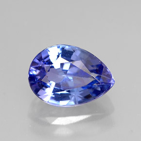 Tanzanite Violet Bleu naturelle En forme de poire, 1.67 ct, VVS-VS