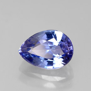 Tanzanite Violet Bleu naturelle En forme de poire, 1.67 ct, VVS-VS