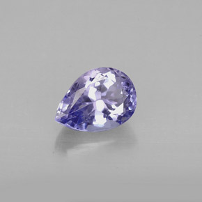 Tanzanite violet naturelle en forme de poire, 1,24 ct, VS