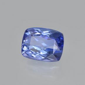Tanzanite bleue naturelle coupe coussin, 1,63 ct, VS