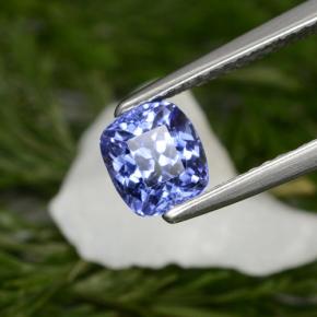 Tanzanite bleue naturelle coupe coussin, 1,13 ct, VVS