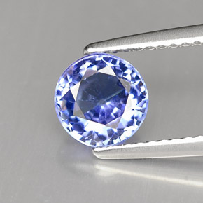 Tanzanite bleue naturelle coupe roude, 1,50 ct, VVS-VS