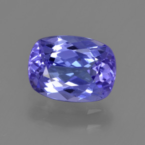 Tanzanite violet naturelle coupe coussin, 1,34 ct, VVS-VS