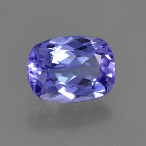 Tanzanite violet naturelle coupe coussin, 1,34 ct, VVS-VS