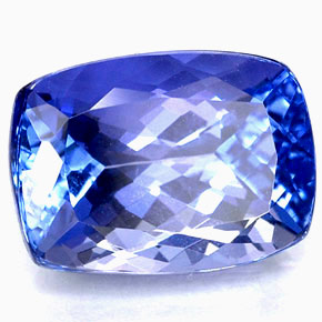 Tanzanite bleue naturelle coupe coussin, 3,07 ct, IF