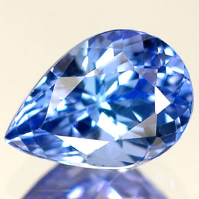 Tanzanite bleue naturelle en forme de poire, 1,31 ct, VVS-VS